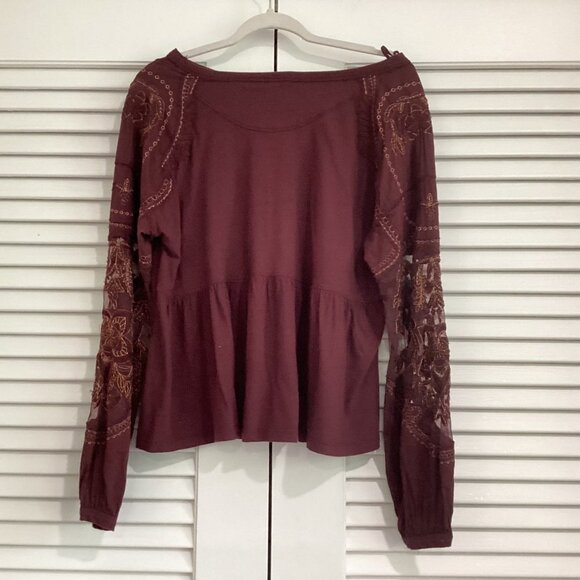 Free People Penny peplum embroidered top size XS - Picture 11 of 16